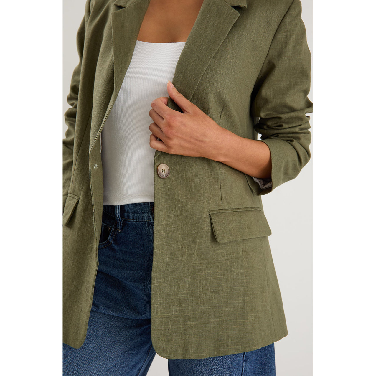 Dock Soft Khaki Ramie Blazer