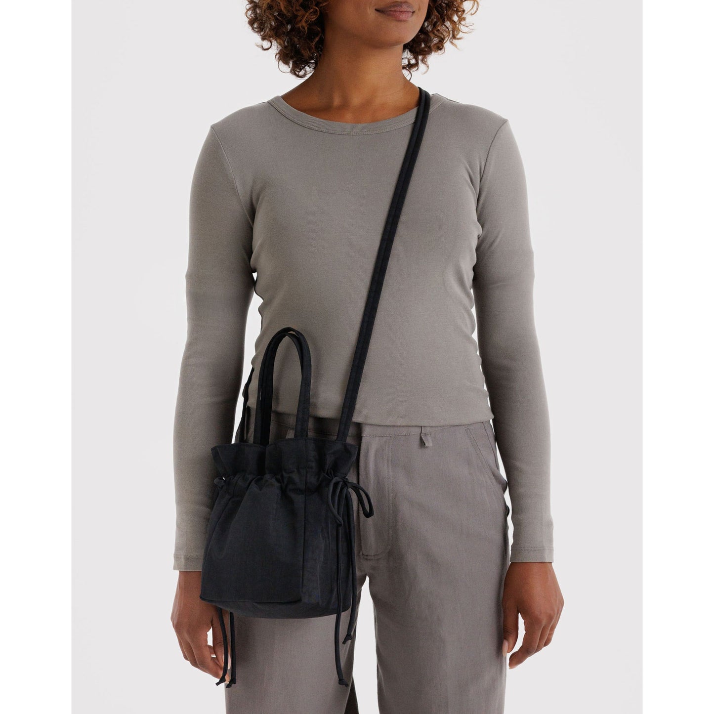 Baggu Nylon Drawstring Bag Black