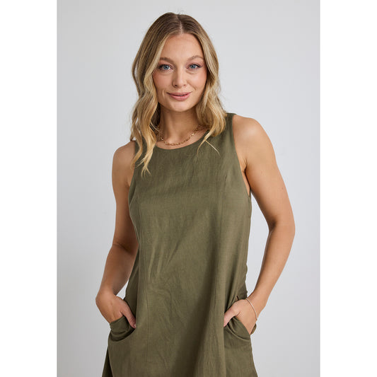 Flo & Frankie Easygoing Khaki Dress