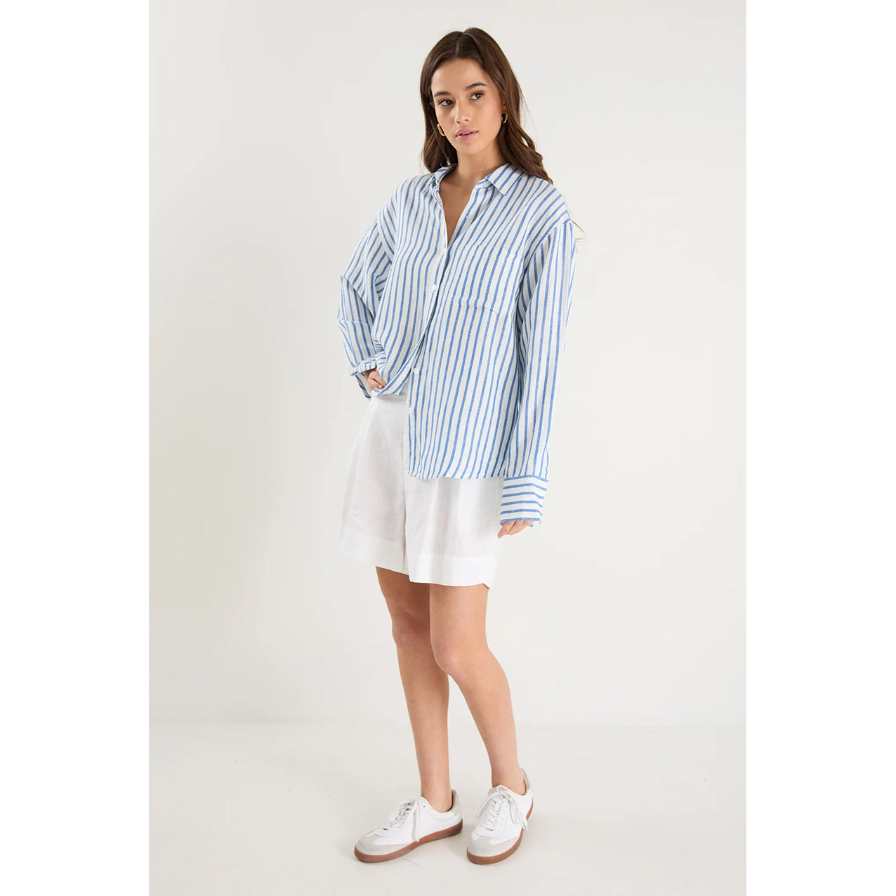 Exalted Blue Stripe Oversized Shirt