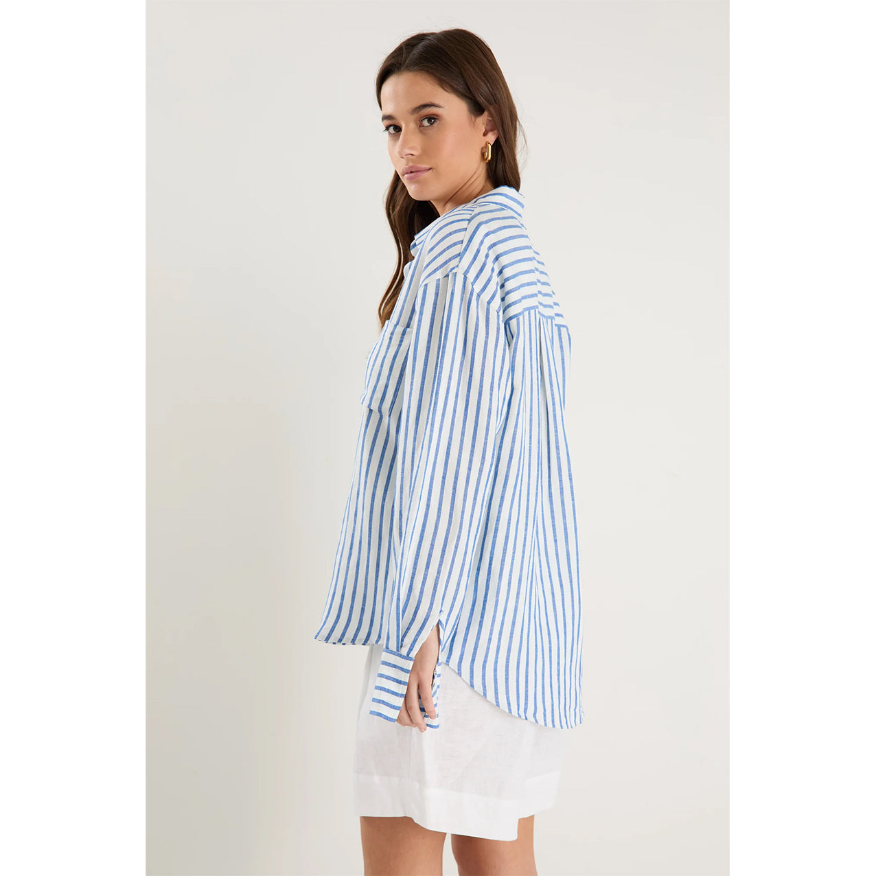 Exalted Blue Stripe Oversized Shirt
