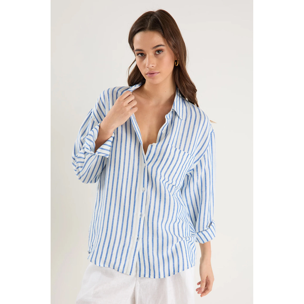 Exalted Blue Stripe Oversized Shirt