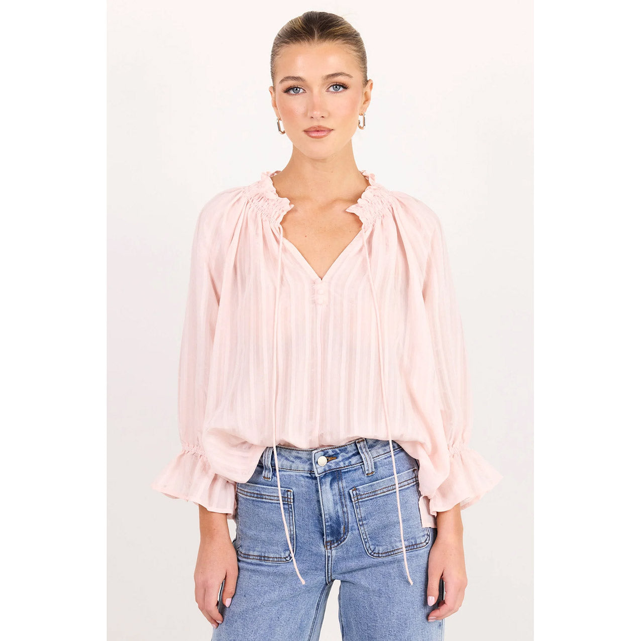 Expedition Blush Self Stripe Top