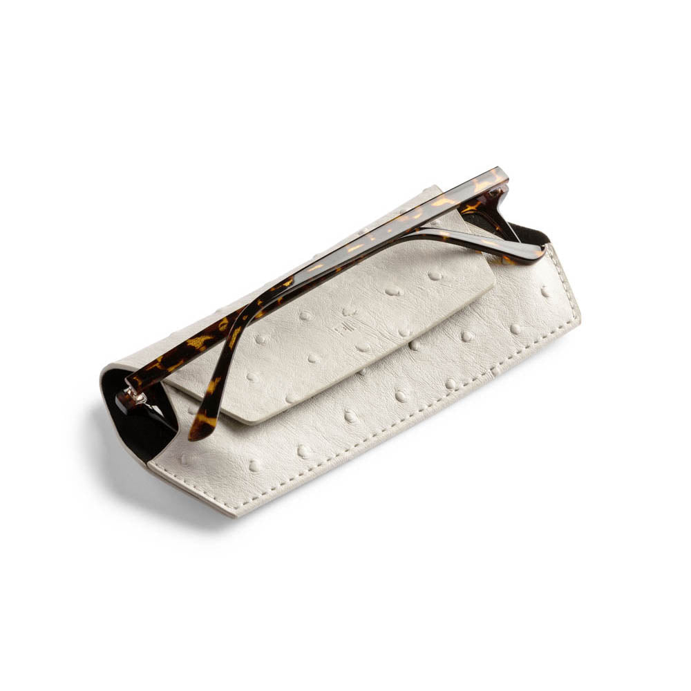 F&L Glasses Case Ostrich Print Stone