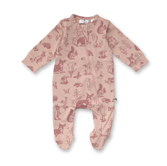 Forest Friends Footed Zip Suit