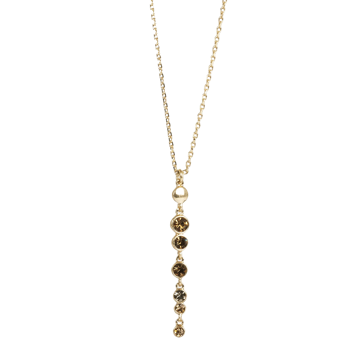 Glowing Tones Y Necklace Gold