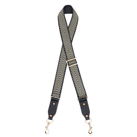 Antler Bag Strap Gold Arrows Black