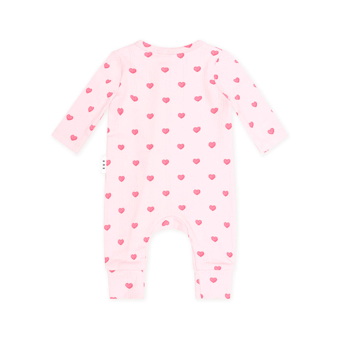 I Heart You Pointelle Frill Zip Romper