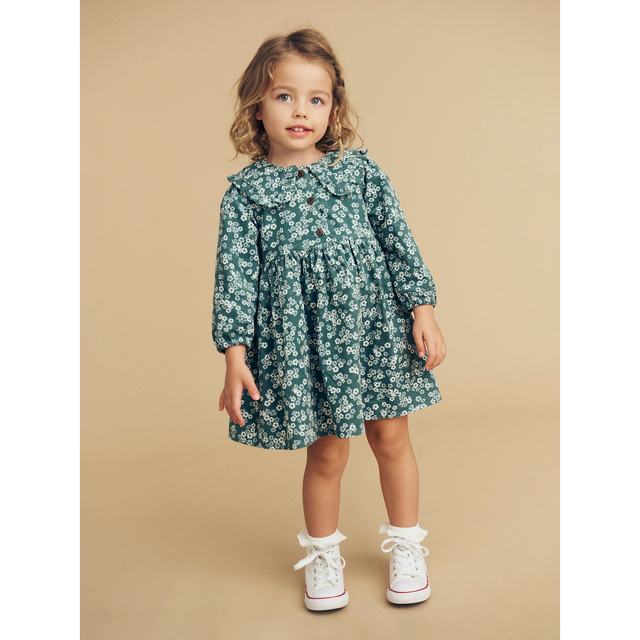 Peek A Boo Bunny Collar Dress Spruce