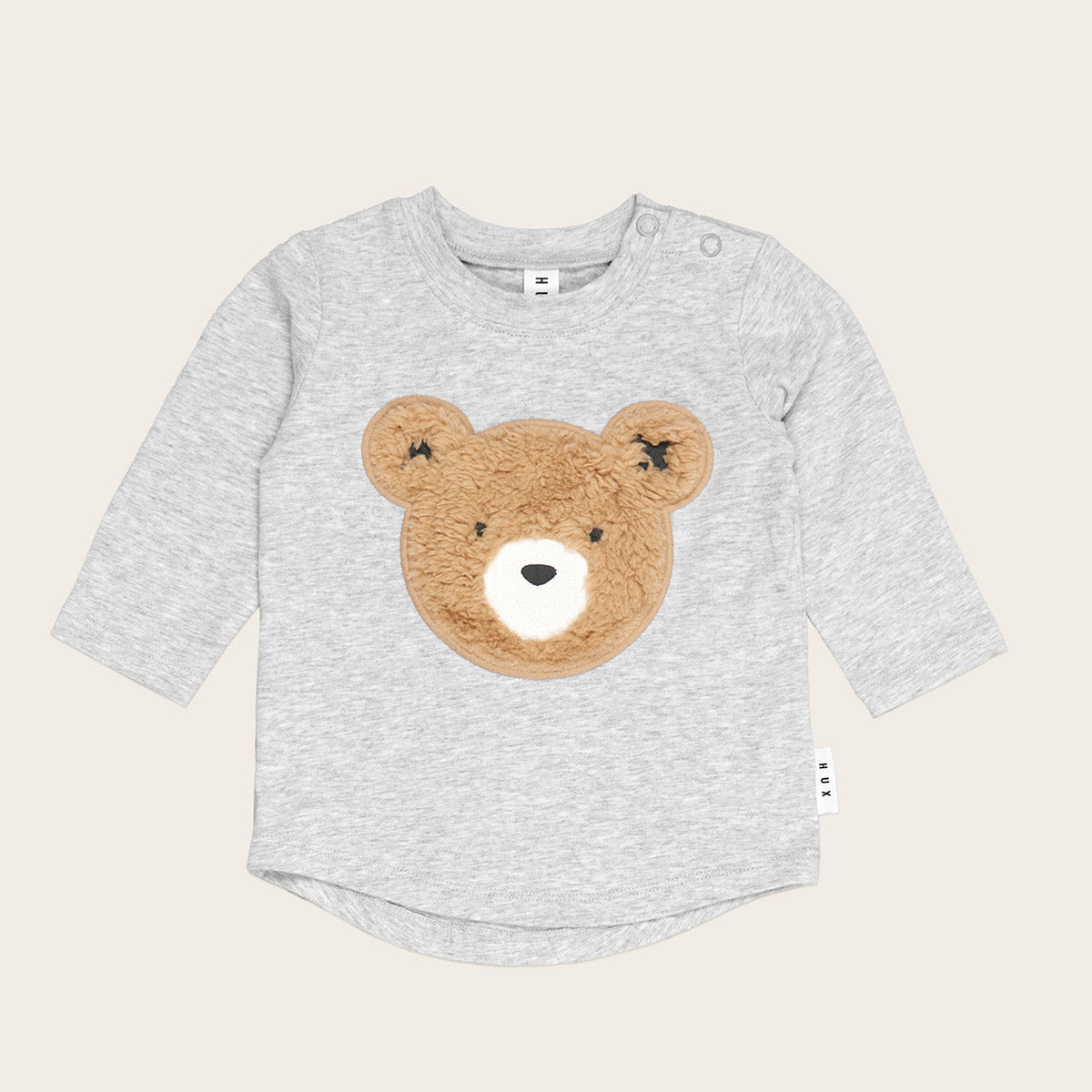 Furry Huxbear Top Grey Marle