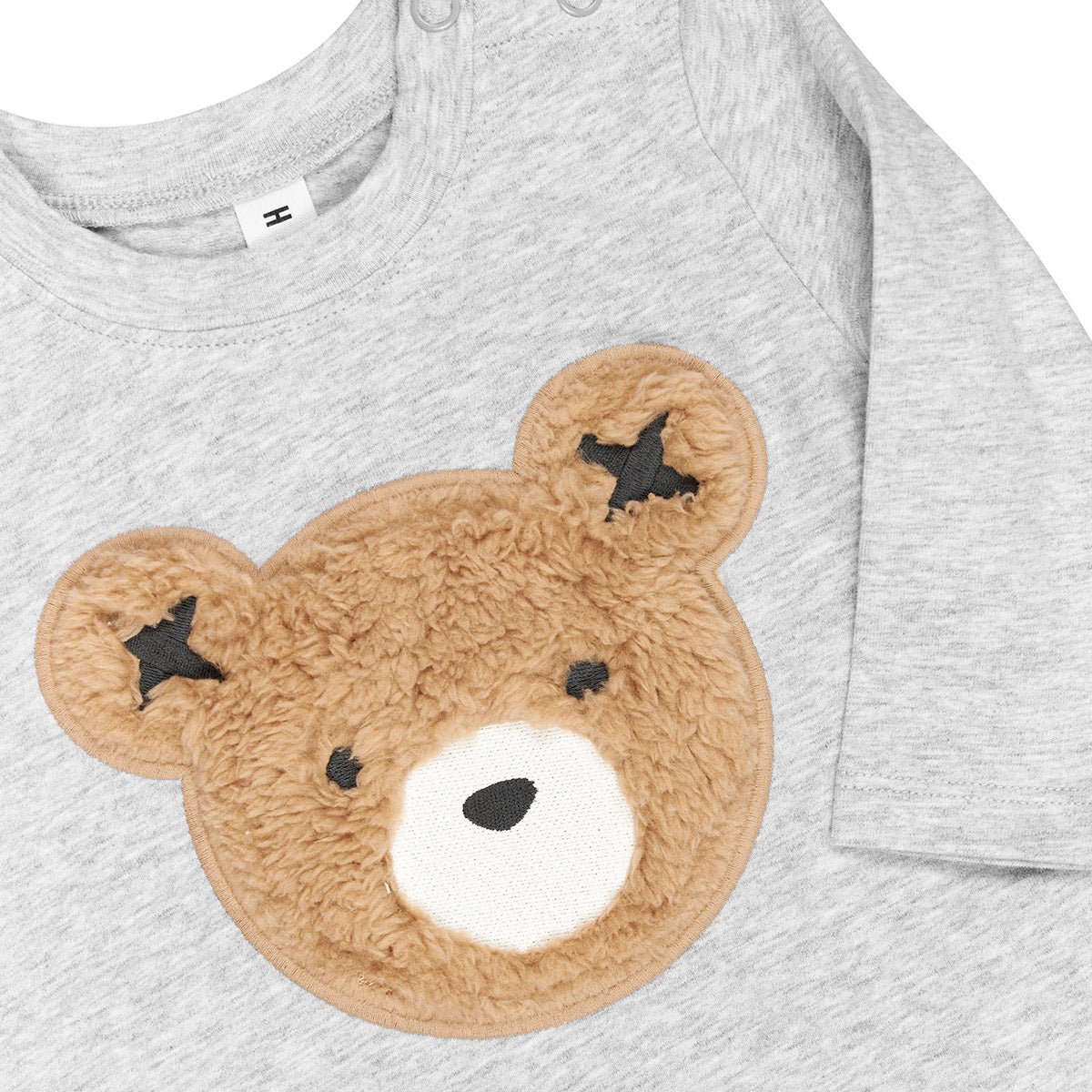 Furry Huxbear Top Grey Marle