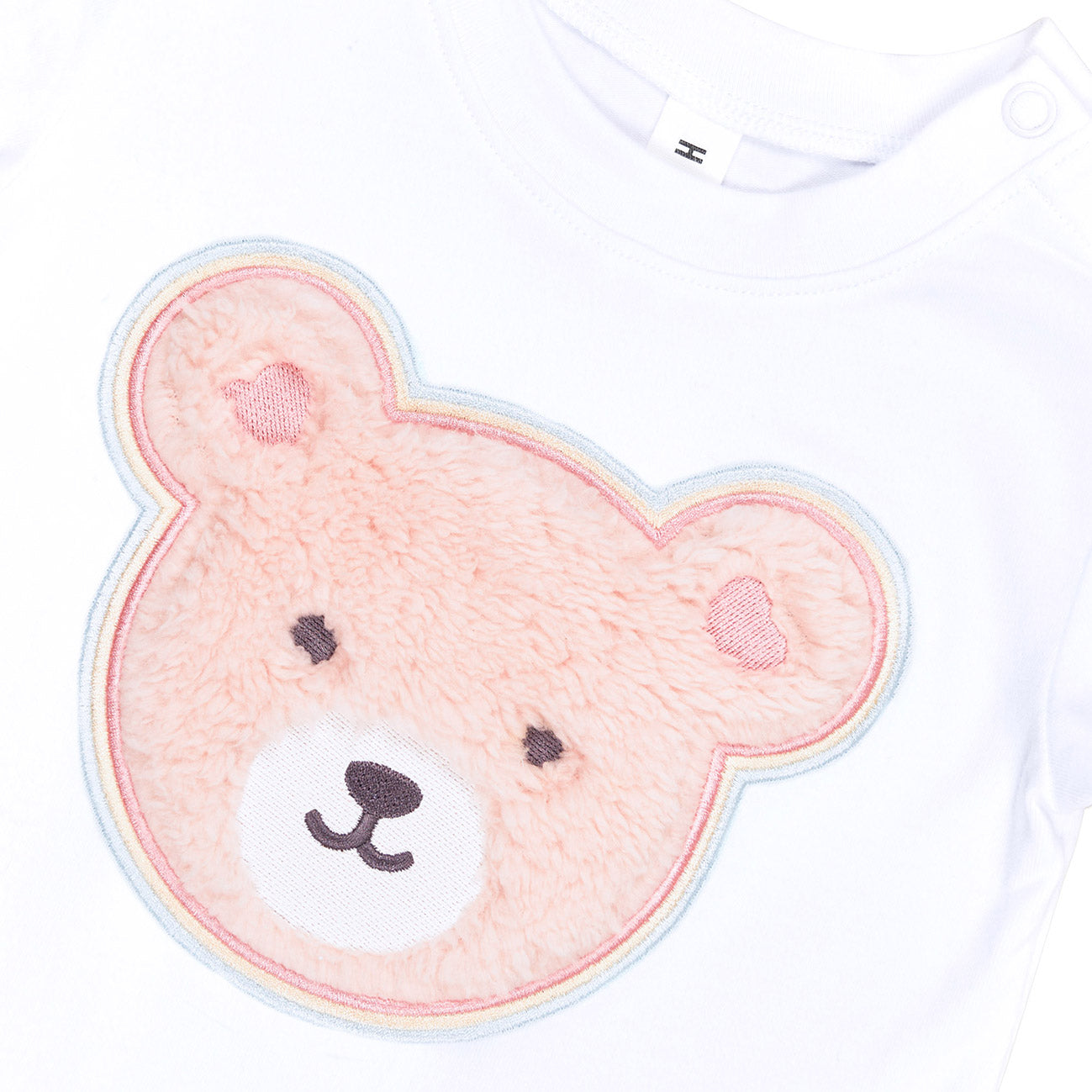 Furry Heart Bear T-Shirt White