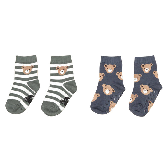 Hux Bear 2PK Socks Light Spruce/Night