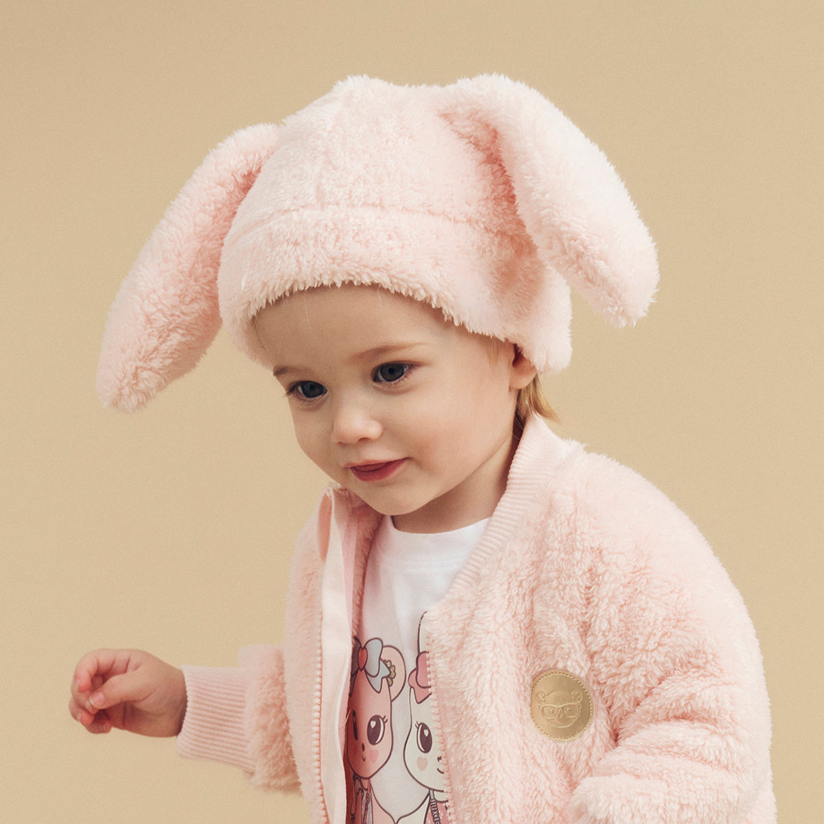 Bunny Fur Beanie Pink Pearl