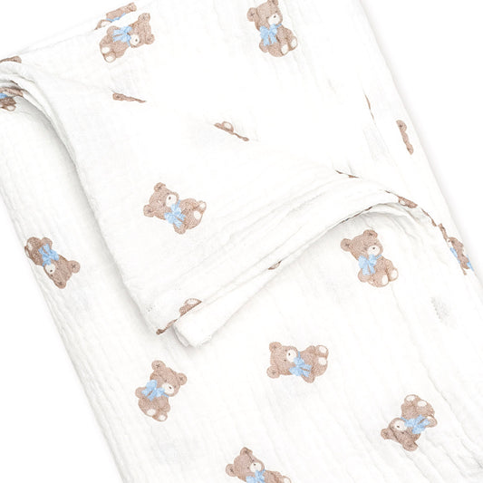 My First Hux Muslin Wrap Blue O/S