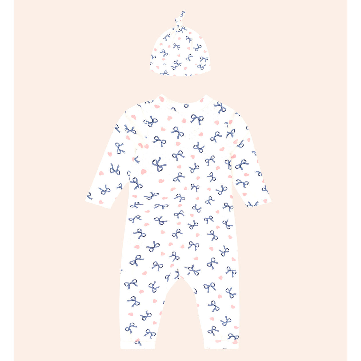 Hux Hearts & Bows Newborn Romper