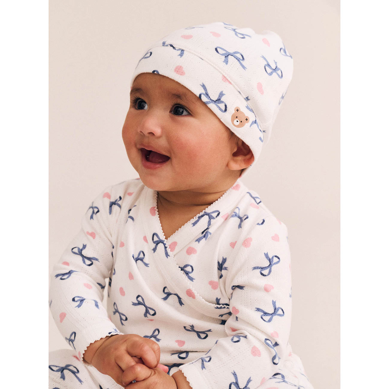Hux Hearts & Bows Newborn Romper