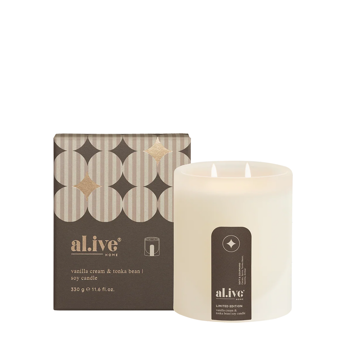 Holiday Soy Candle Vanilla Cream & Tonka Bean