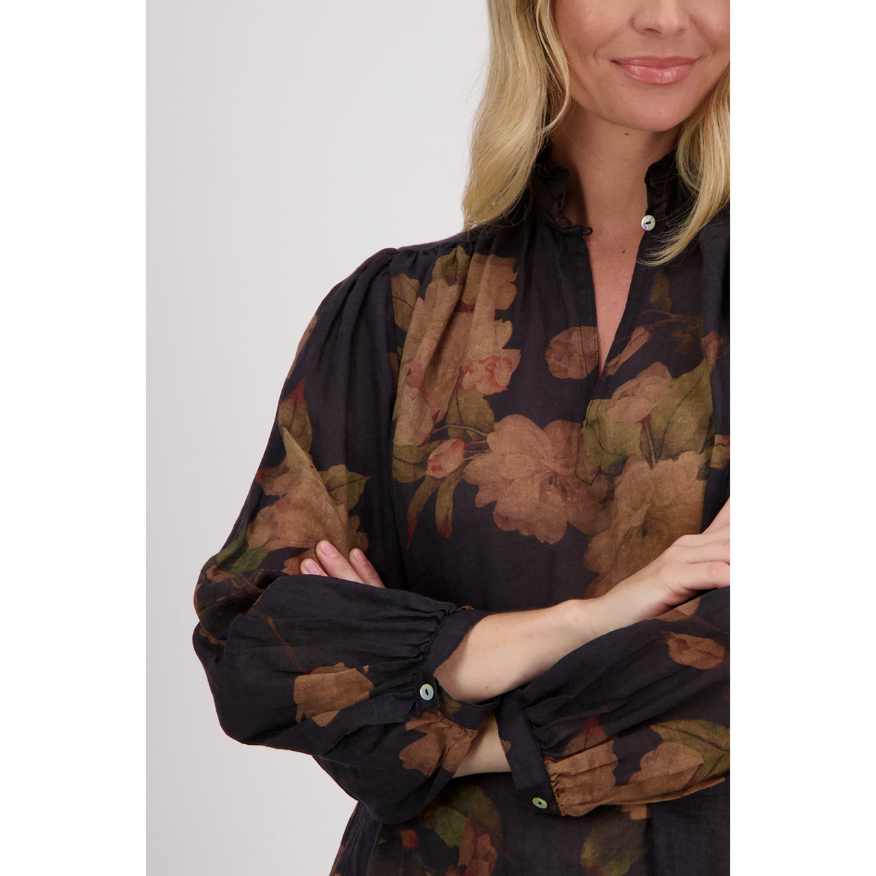 Harper Top Black Floral