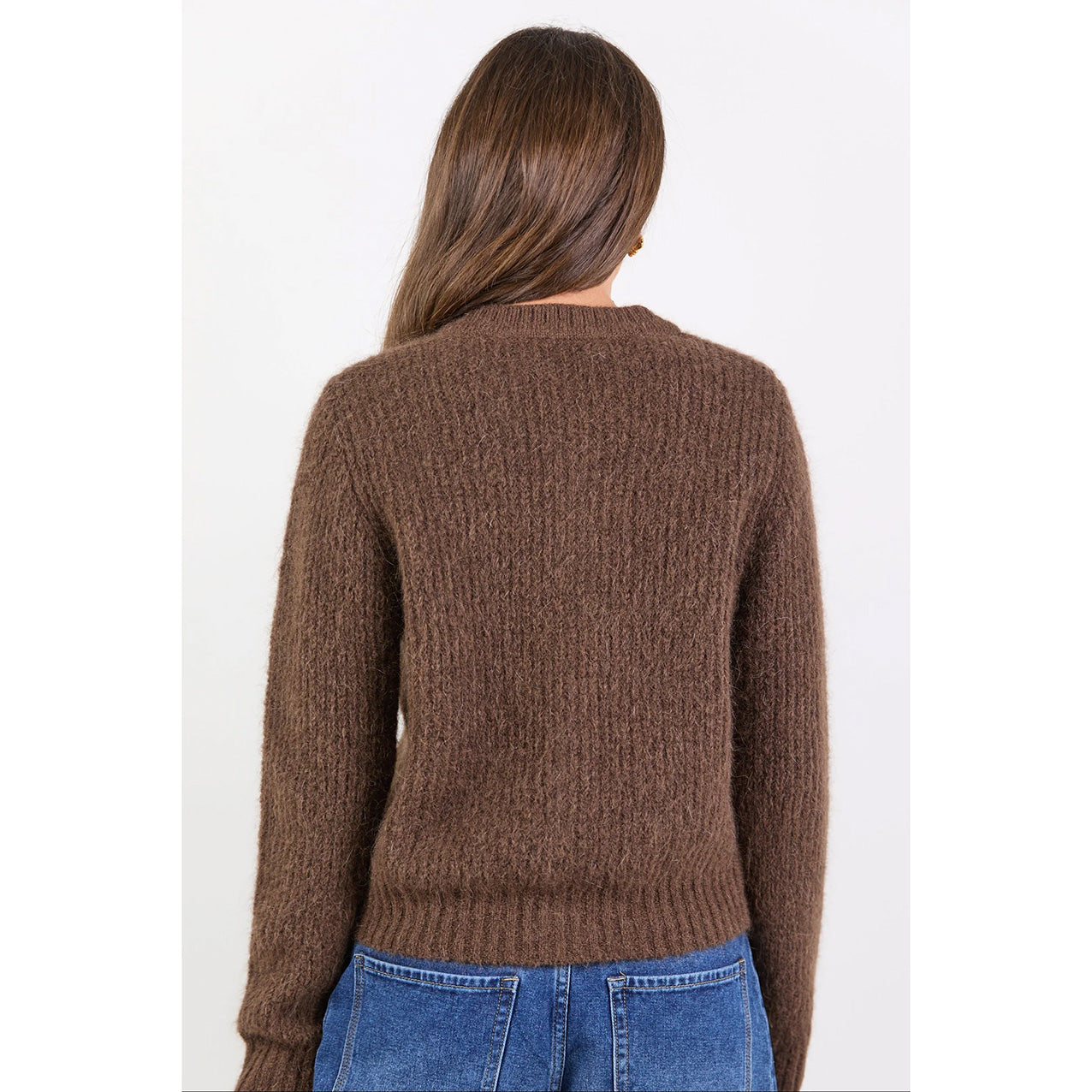 Highlight Chocolate Mohair Blend Cardigan