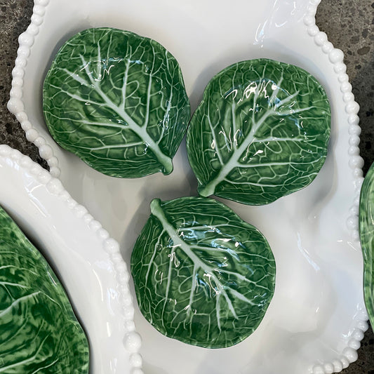 Melamine Cabbage Green Leaf Small Dish 13cm