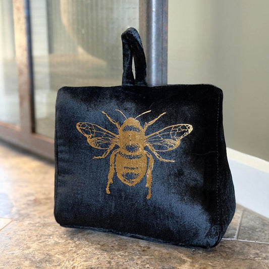 Velvet Bee Doorstop Black/Gold