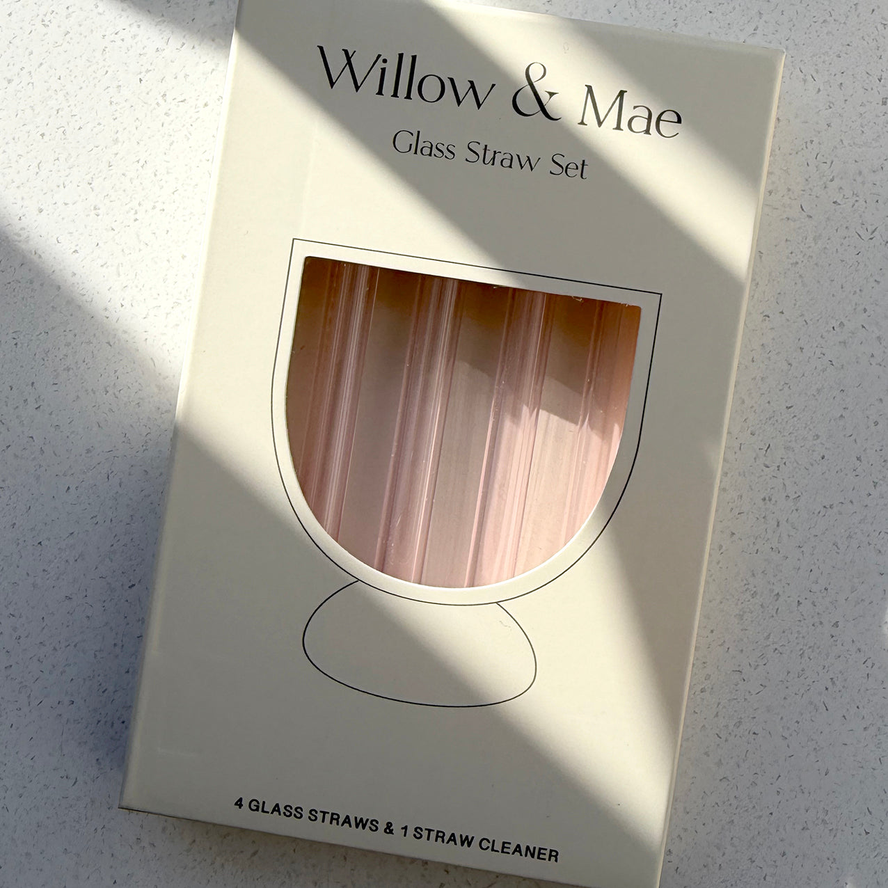 Cocktail Glass Straw Pk4 Pink