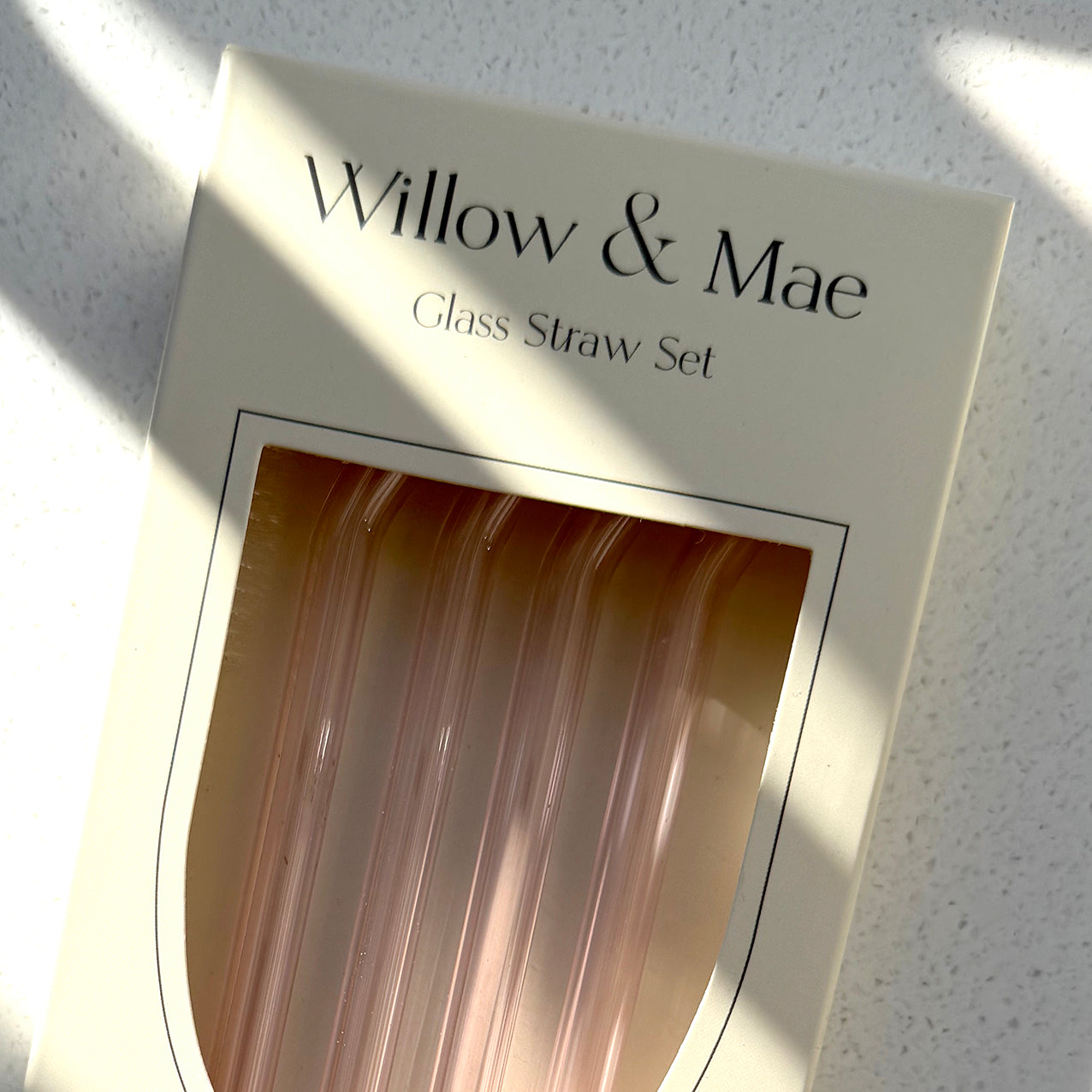 Pink Reuseable Pk4 Glass Drinking Straws