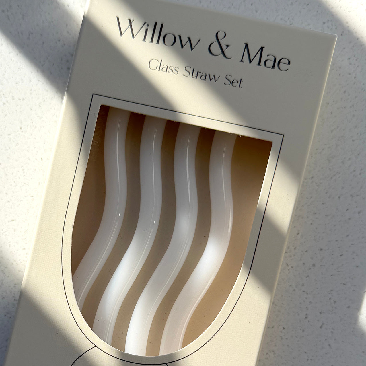 Curvy Reuseable Glass Straws Pk4 White