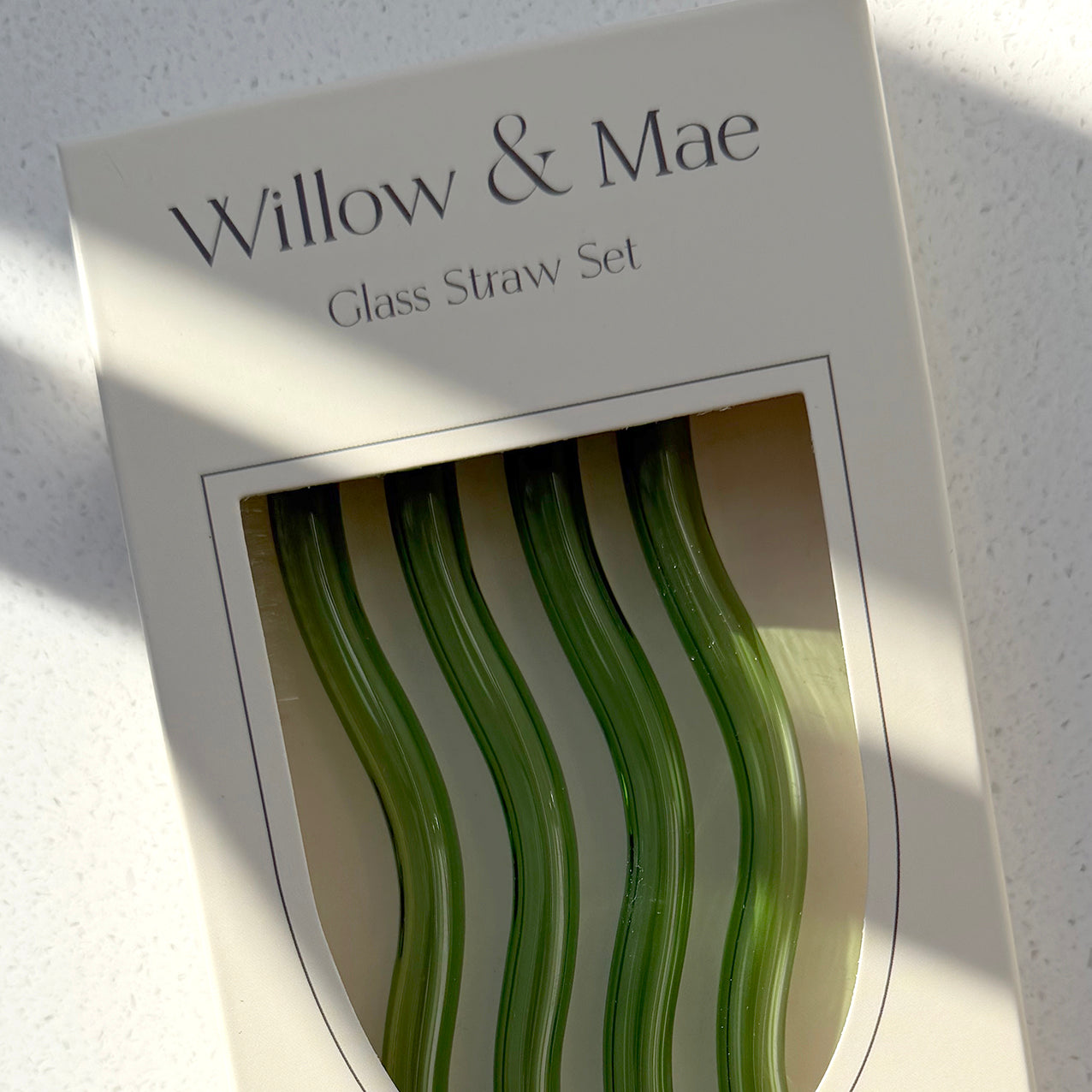 Curvy Reuseable Glass Straws Pk4 Green