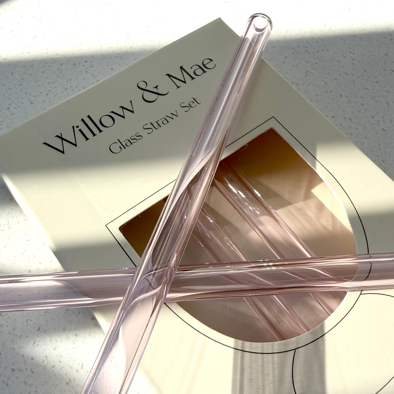 Cocktail Glass Straw Pk4 Pink