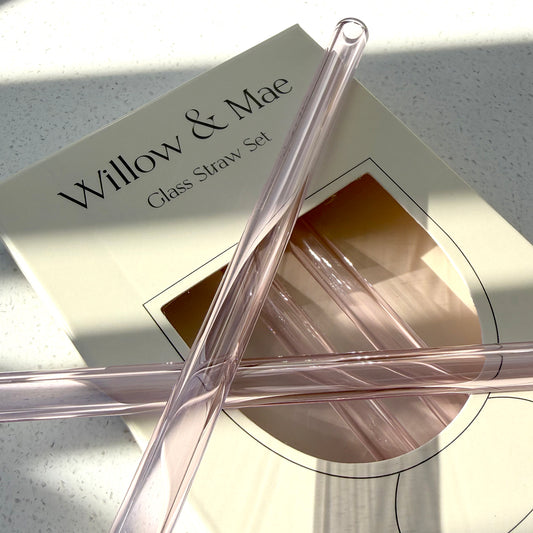 Cocktail Glass Straw Pk4 Pink