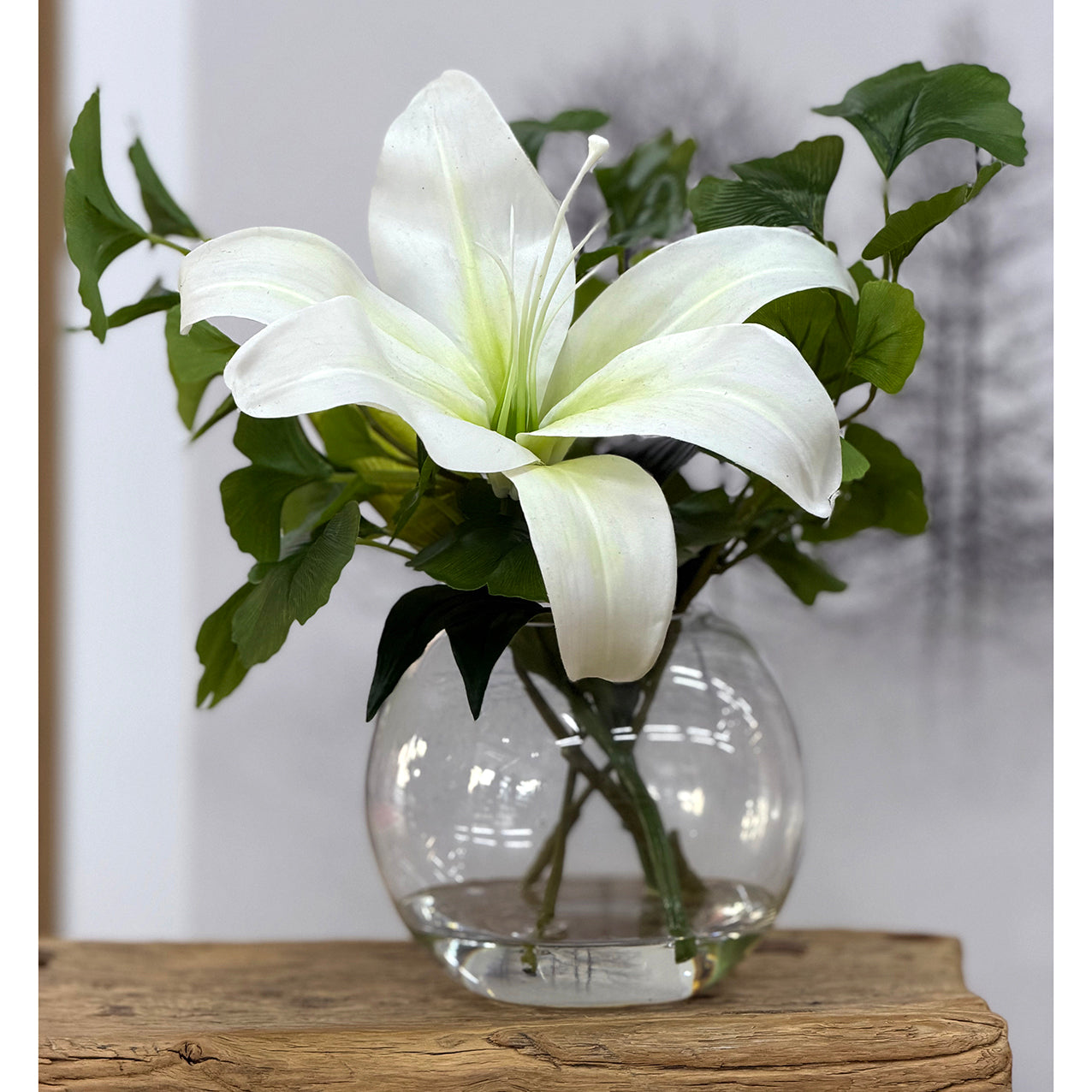 Casablanca Lily, Ginkgo & Phoebe Vase