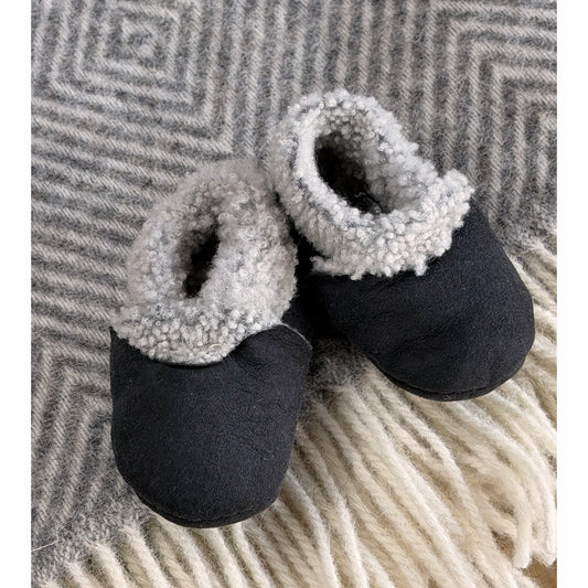 Lambskin Booties Dark Grey Suede