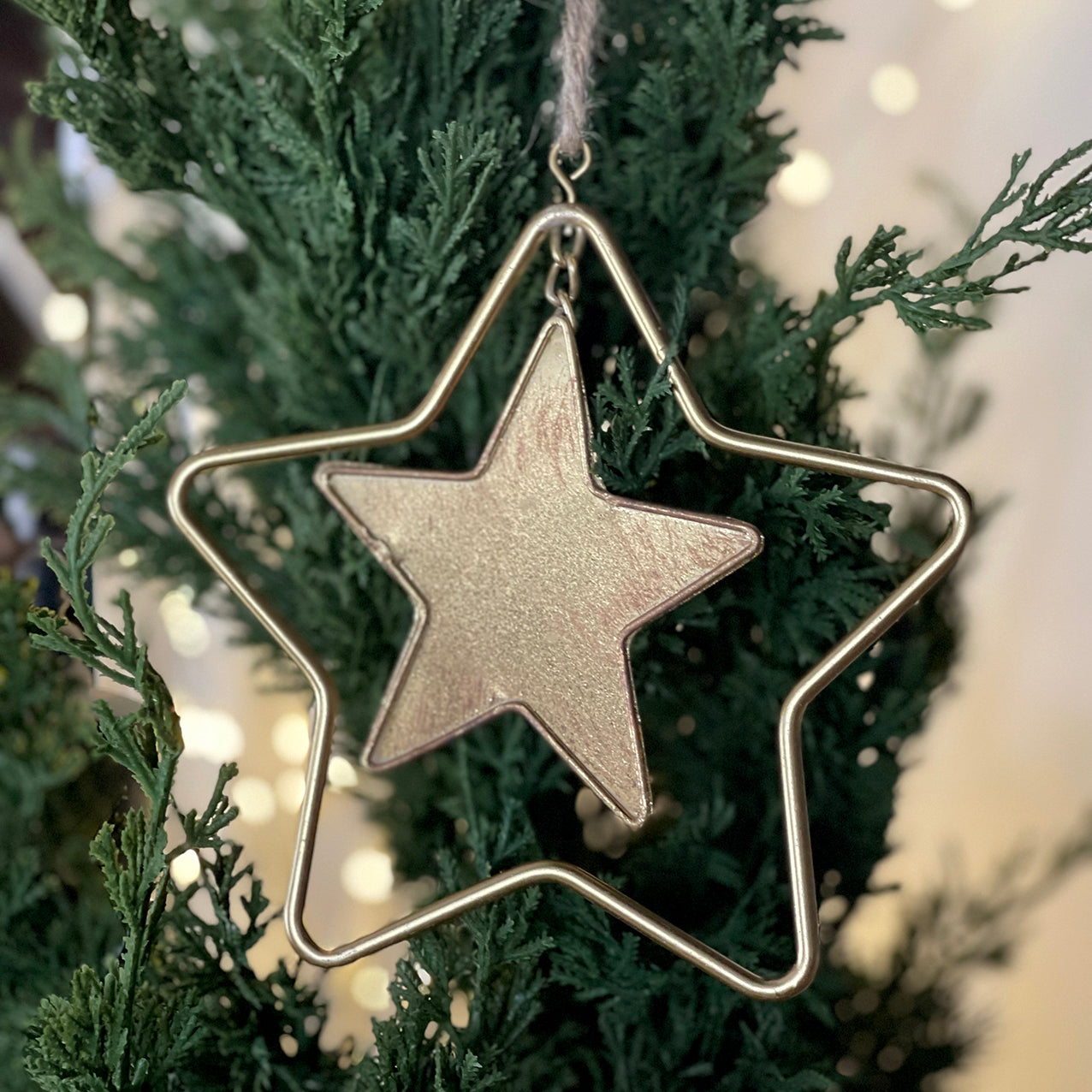 Hanging Gold Metal Star