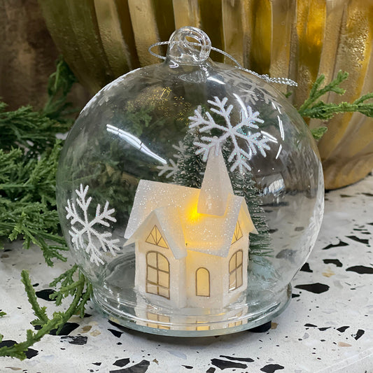 10cm Church Twinkle Globe