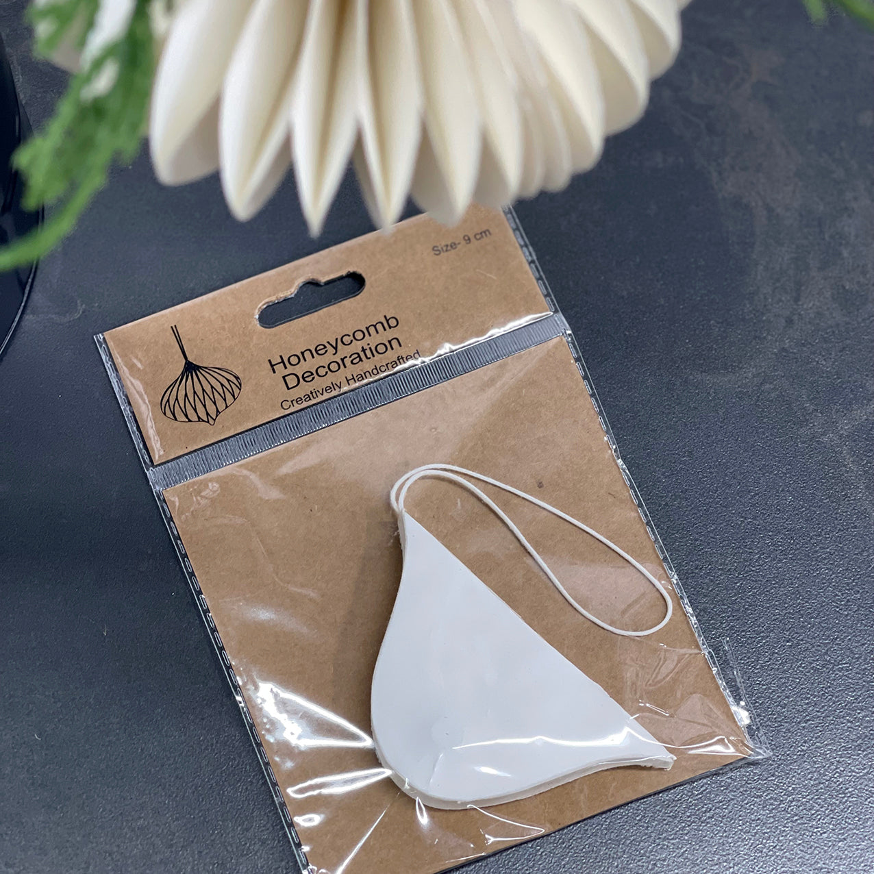 Honeycomb Paper Tear Drop White