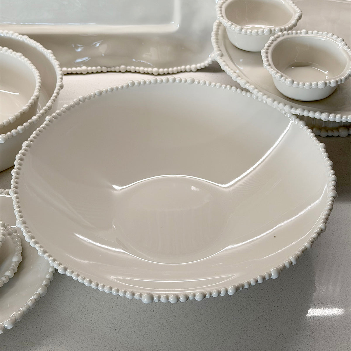 Melamine Pearl Sand Tapered Bowl 38cm