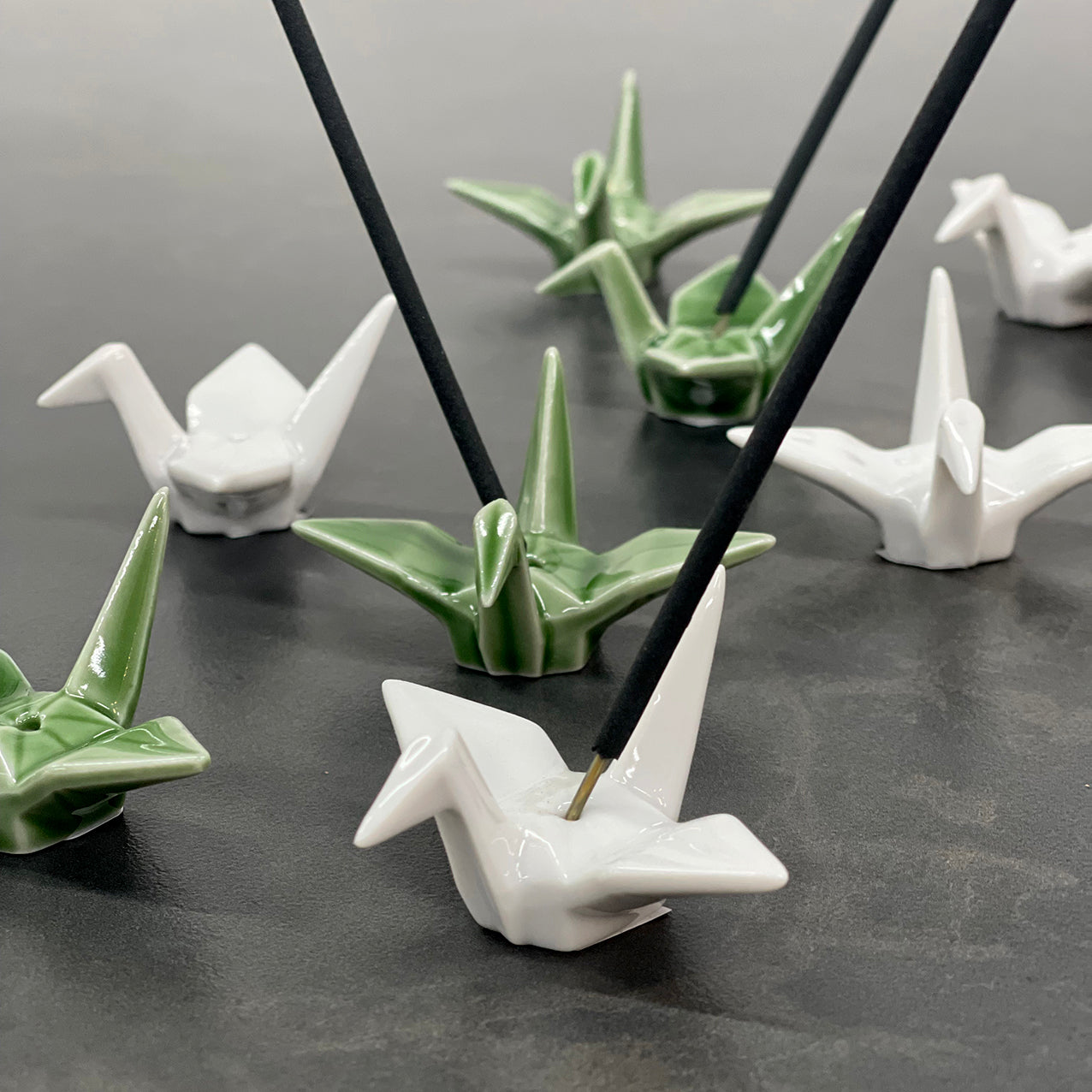 White Origami Crane Incense Stand