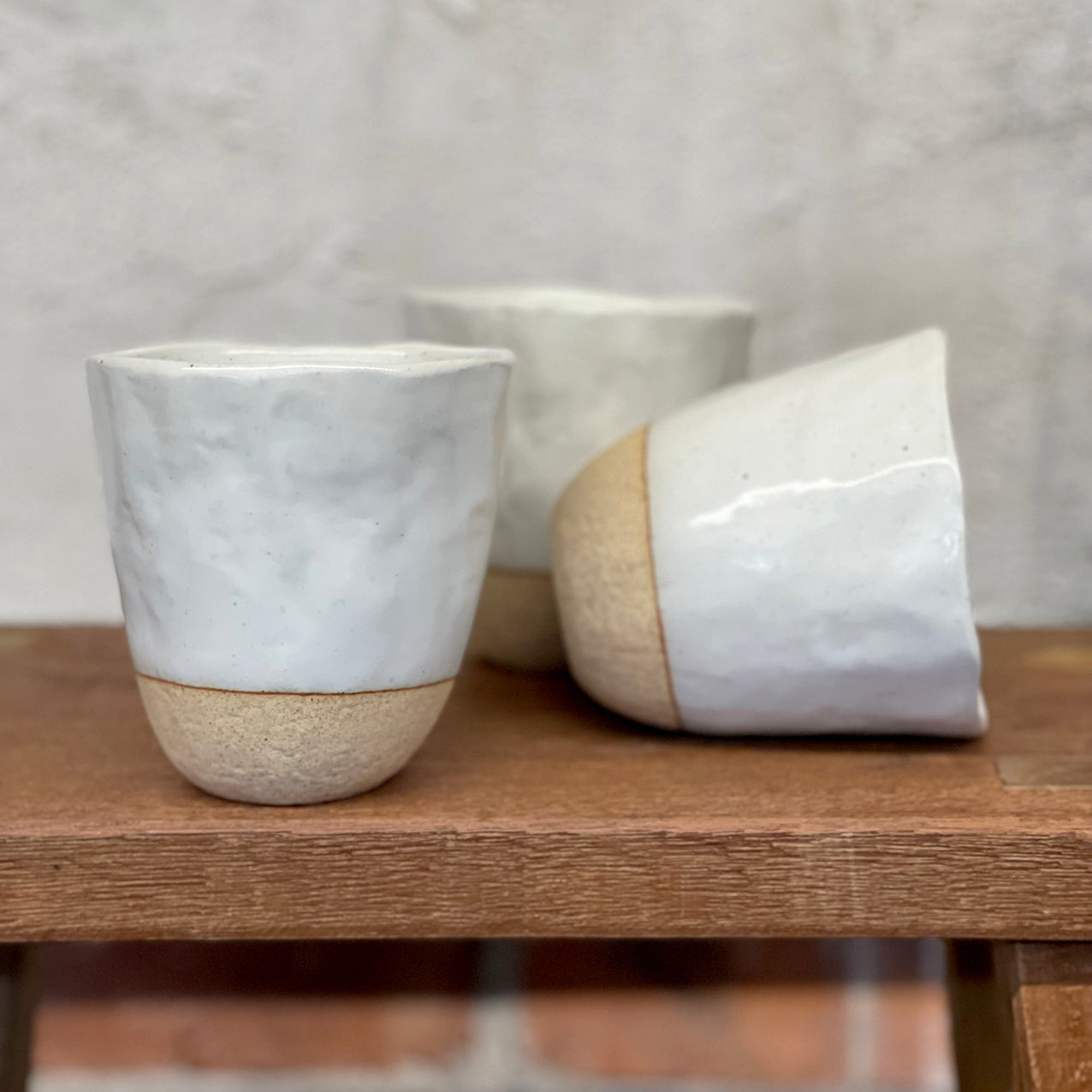 White Lopsided Mug Large