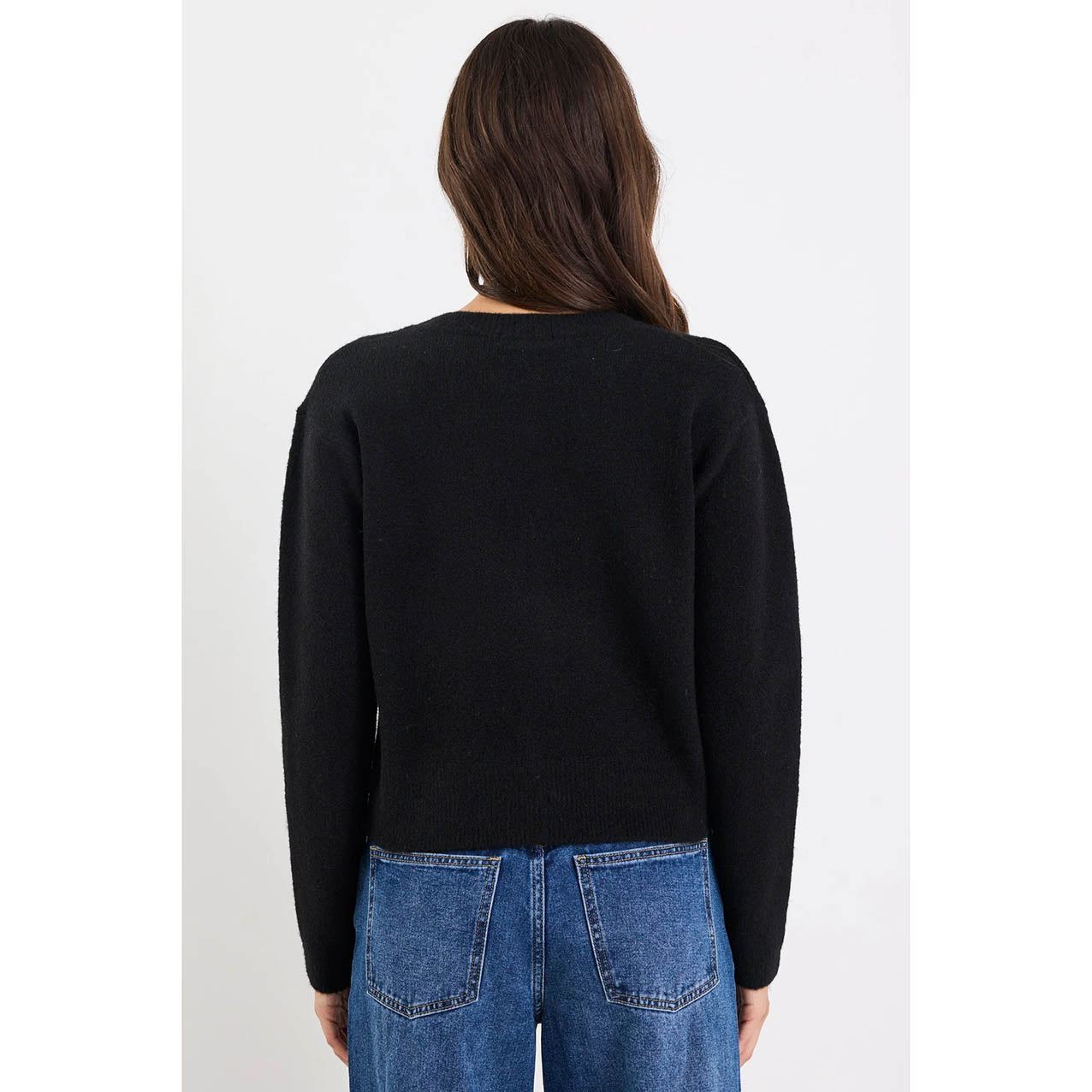Imprint Black Knit Crewneck Cardigan