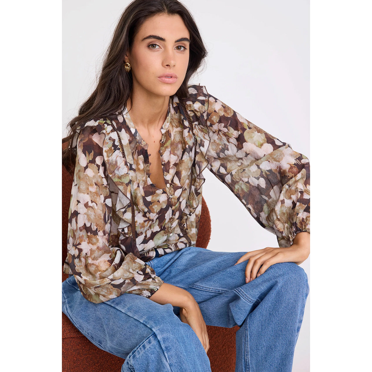 Integrity Floral Frill Detail Shirt
