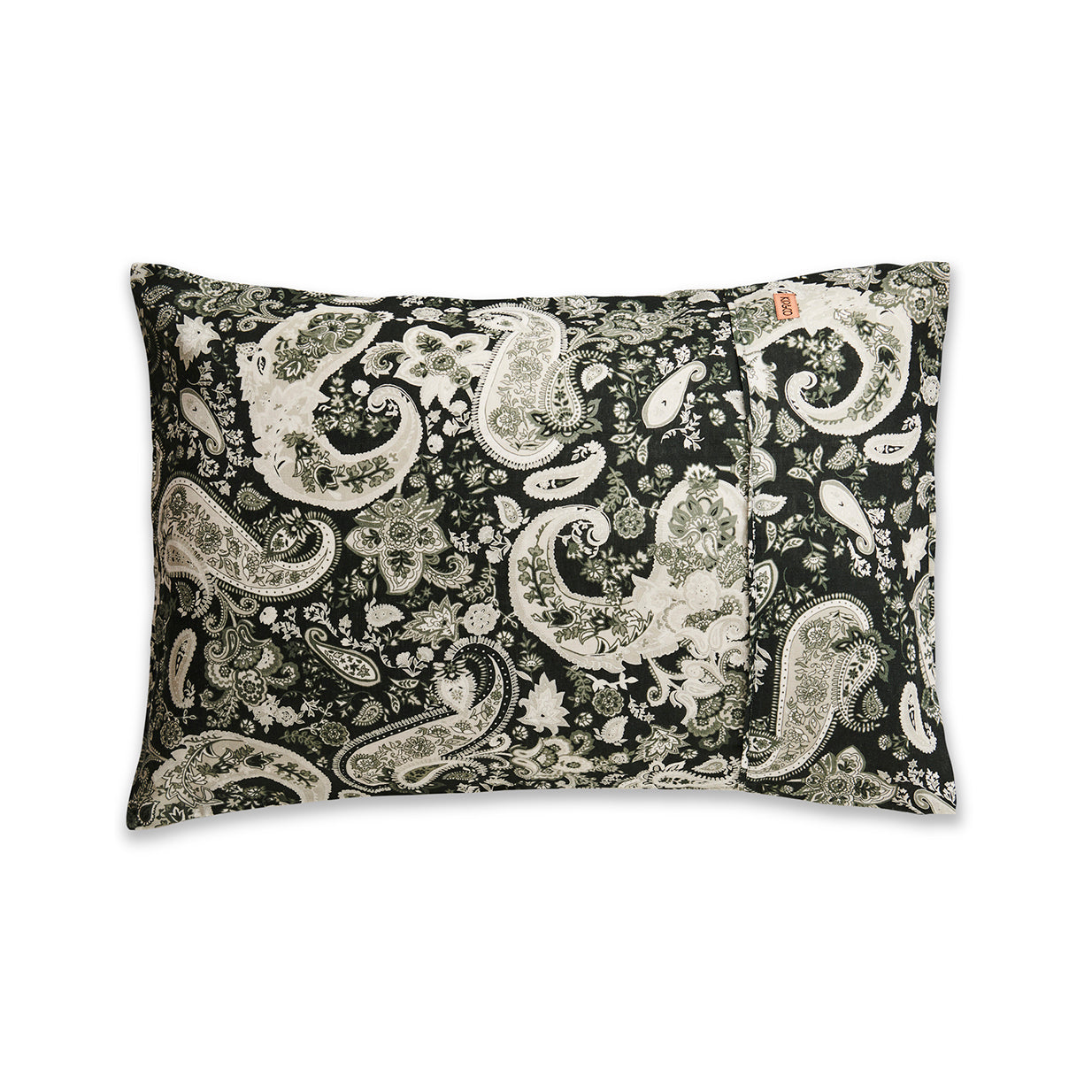 Paisley Green Linen Pillowcases Standard Set2