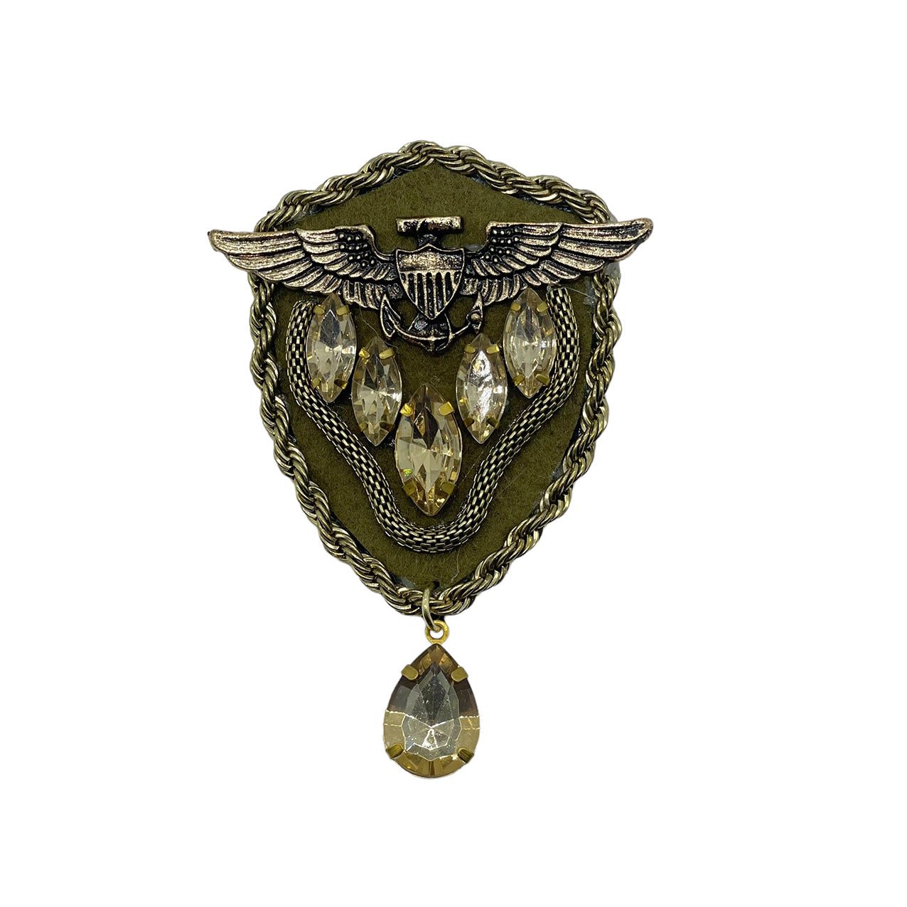 Khaki Shield Brooch