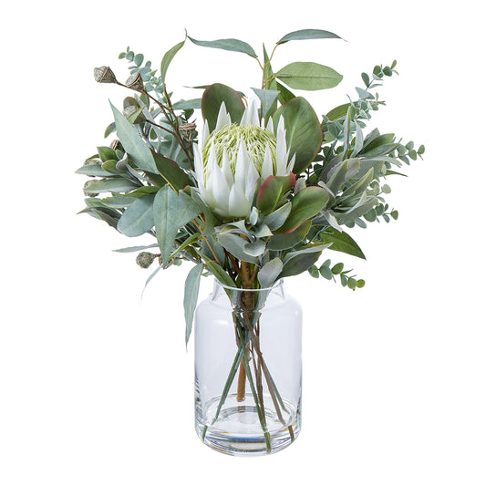 King Protea Mix Glass Vase