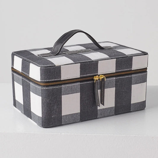 Black & White Gingham Toiletry Case