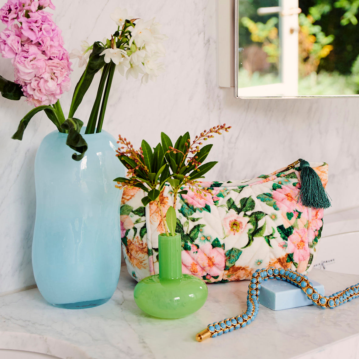 Sunday Stroll Velvet Toiletry Bag