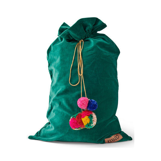 Kip & Co Green Velvet Santa Sack