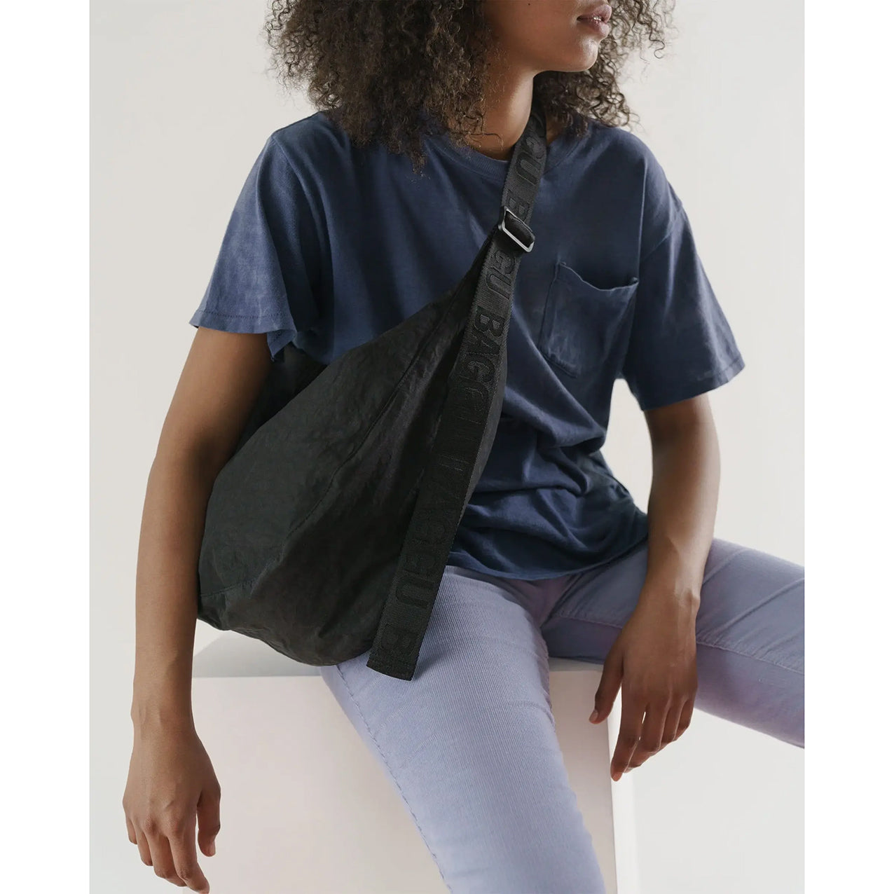 Baggu Large Nylon Crescent Bag Black
