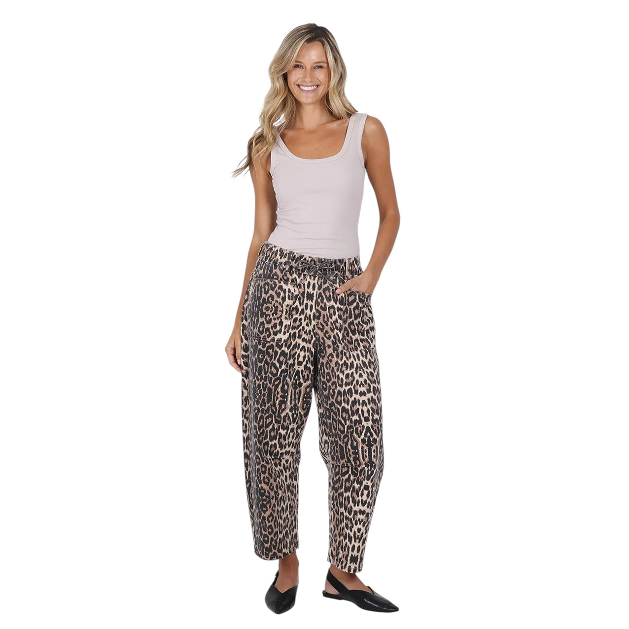 Leo Barrel Jeans Leopard